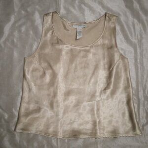 Sagharbor Dress women's tank top tan satin size 14